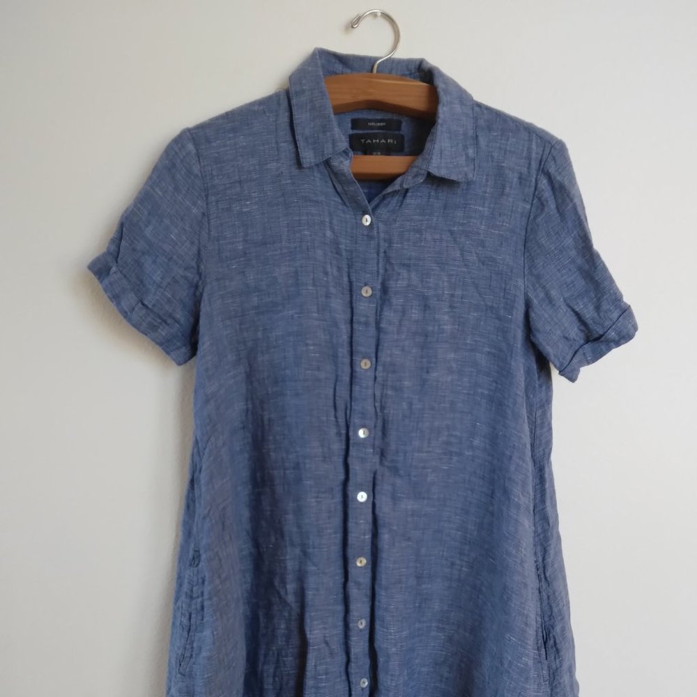 Tahari 100% Linen Dress w/ Pockets